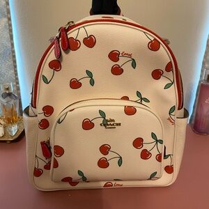 Coach cherry print backpack